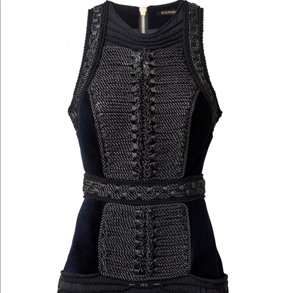 COPY - Balmain x H&M Black Velvet Rope Dress